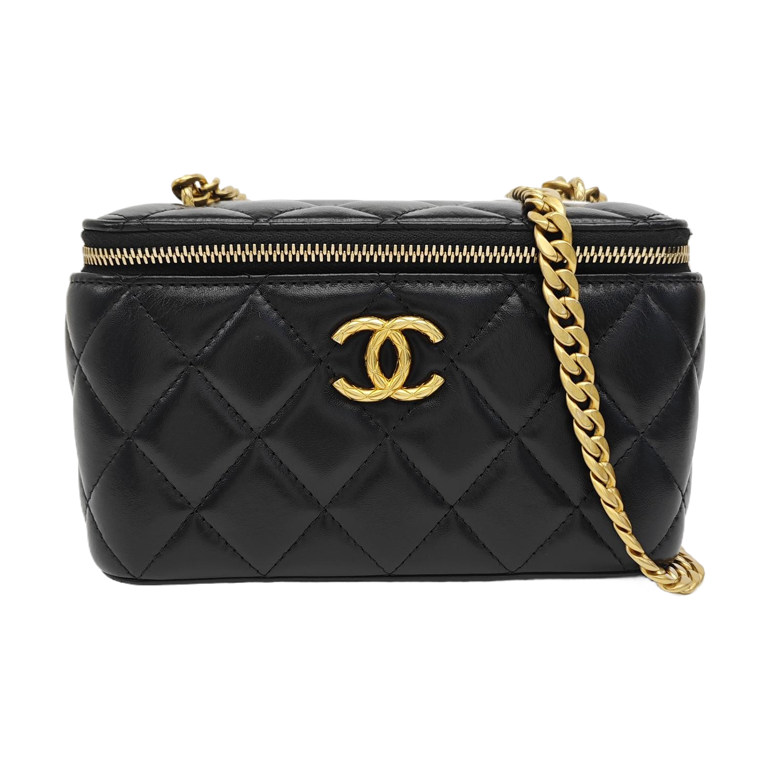 VANITY CASE Small Quilted Lambskin Black