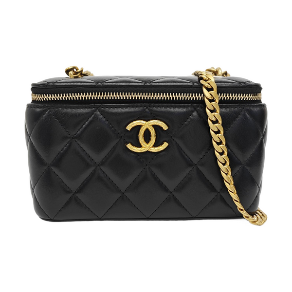 VANITY CASE Small Quilted Lambskin Black