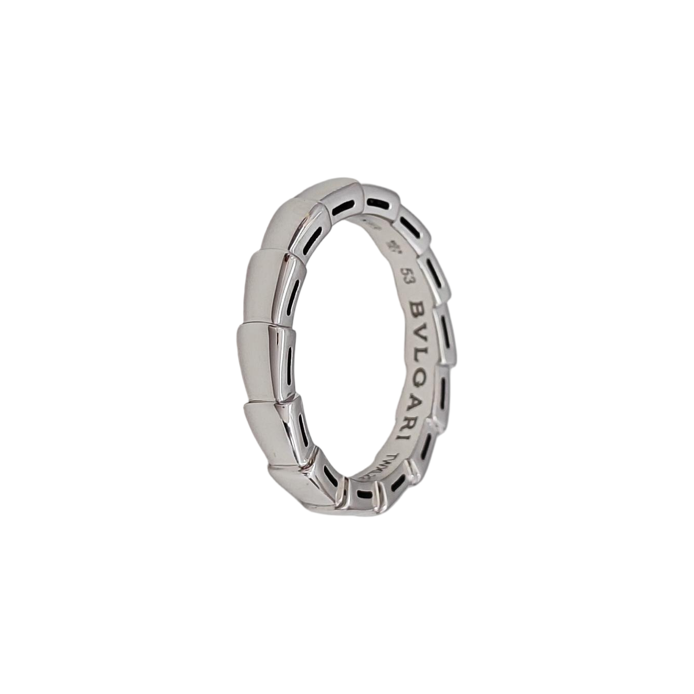 SERPENTI 18k White Gold Silver Ring EU 53
