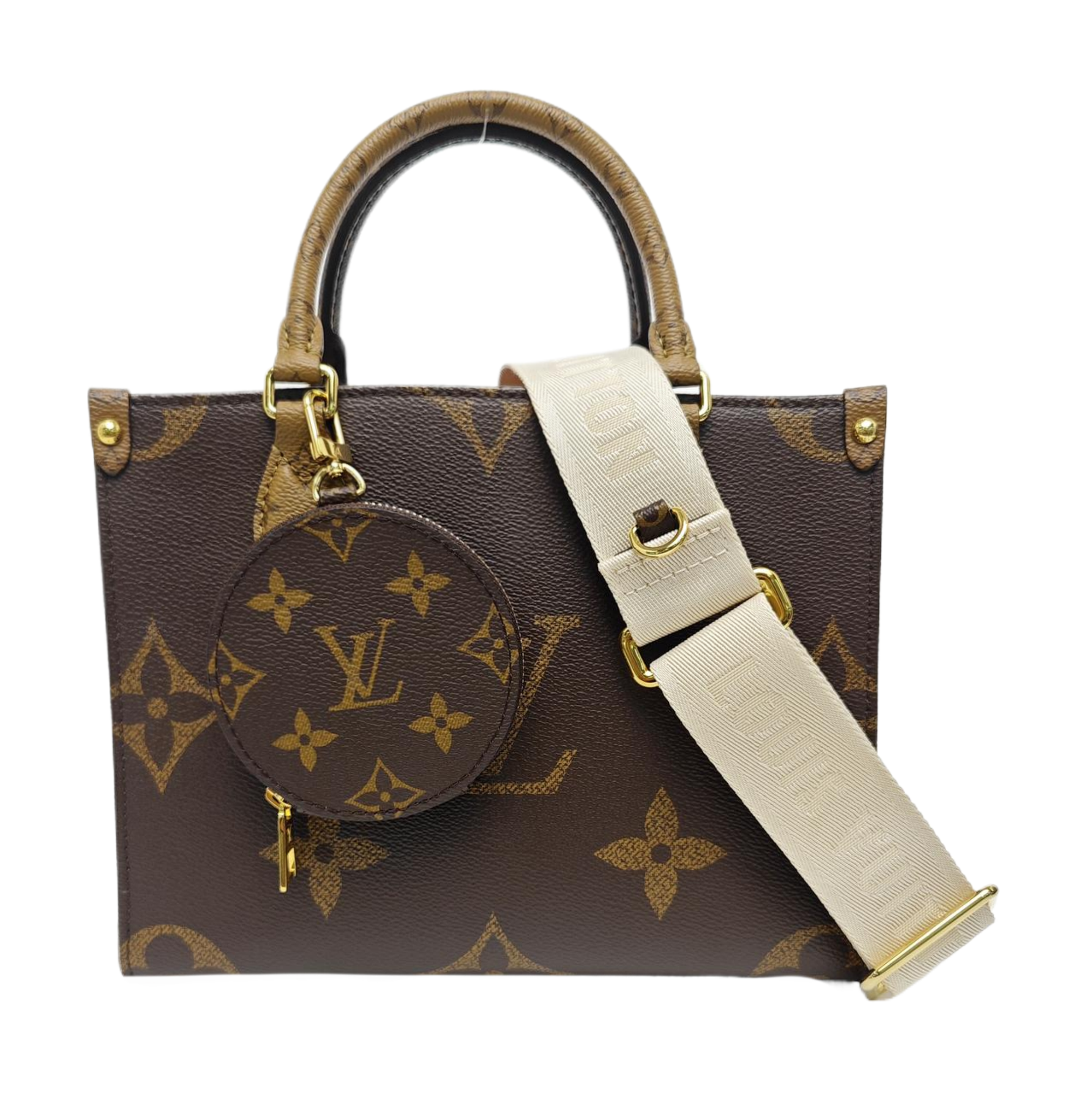 ONTHEGO PM Monogram Coated Canvas Brown