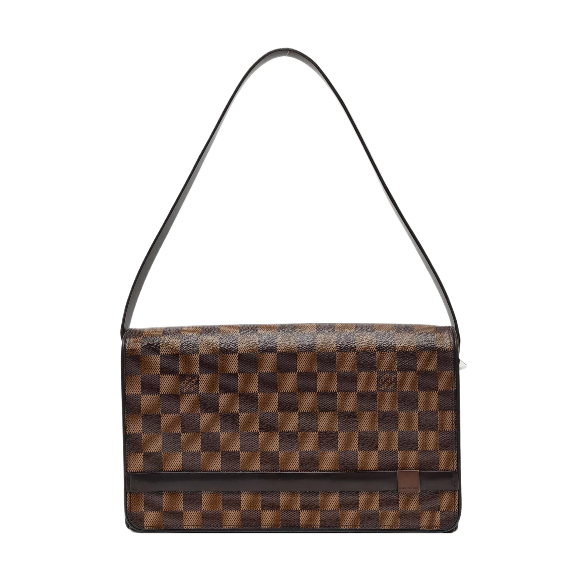 TRIBECA Damier Ebene Coated Canvas Brown