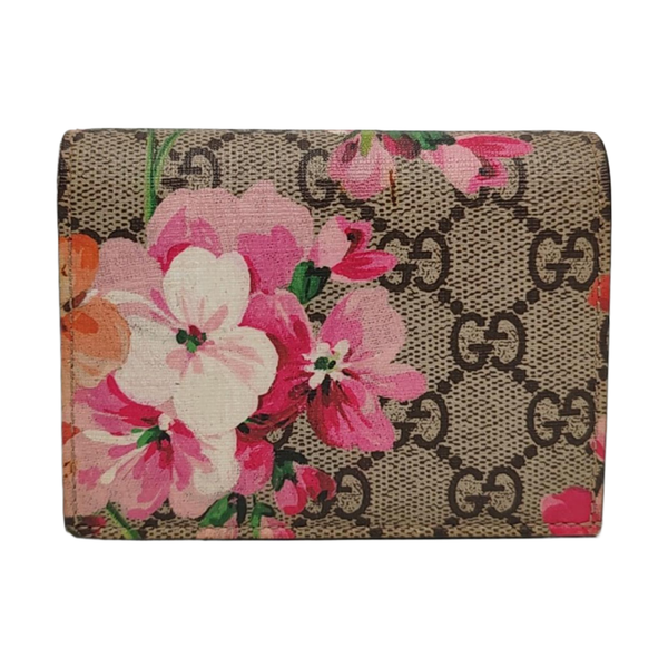GG Blooms Monogram Coated Canvas Beige Wallet