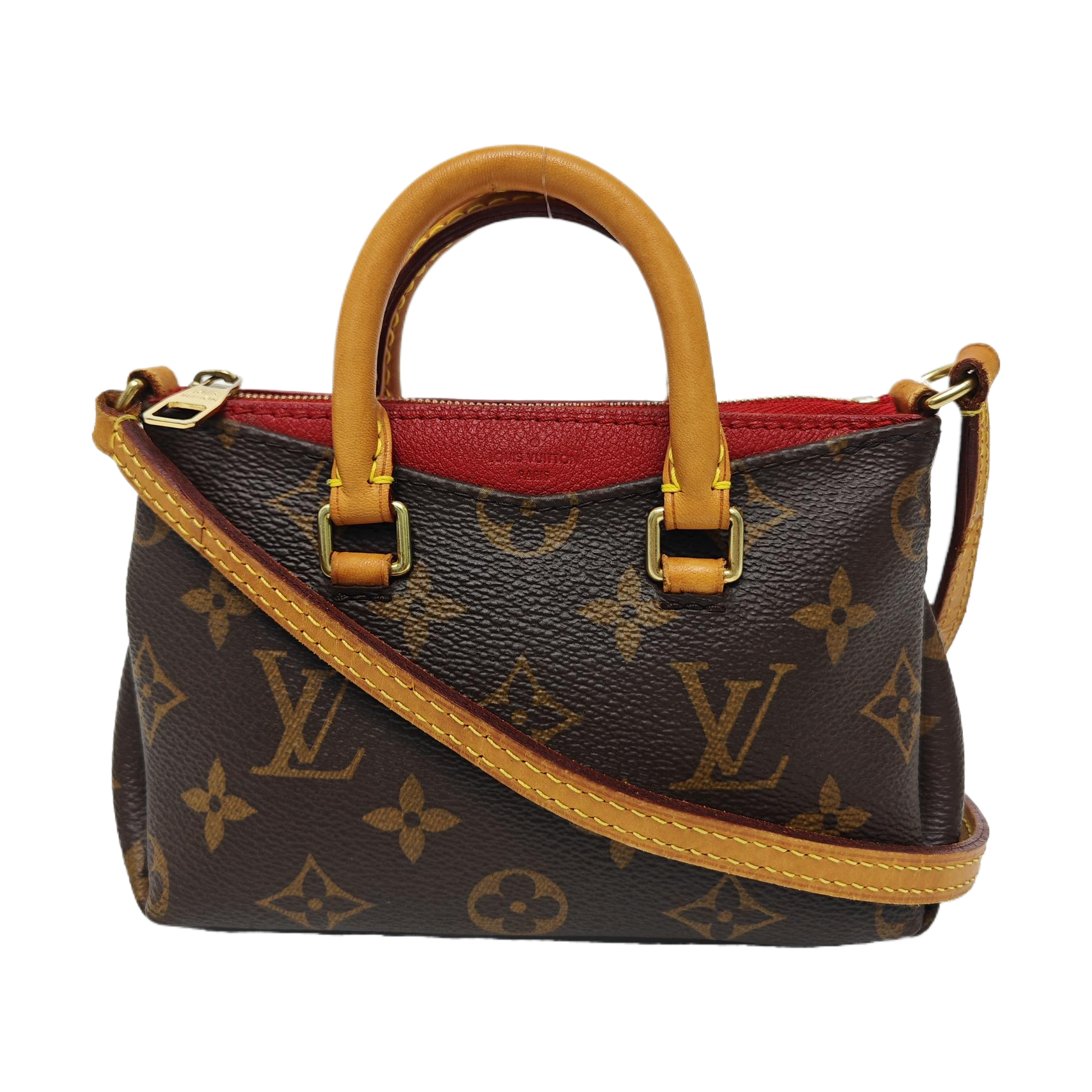 PALLAS Nano Monogram Coated Canvas Brown
