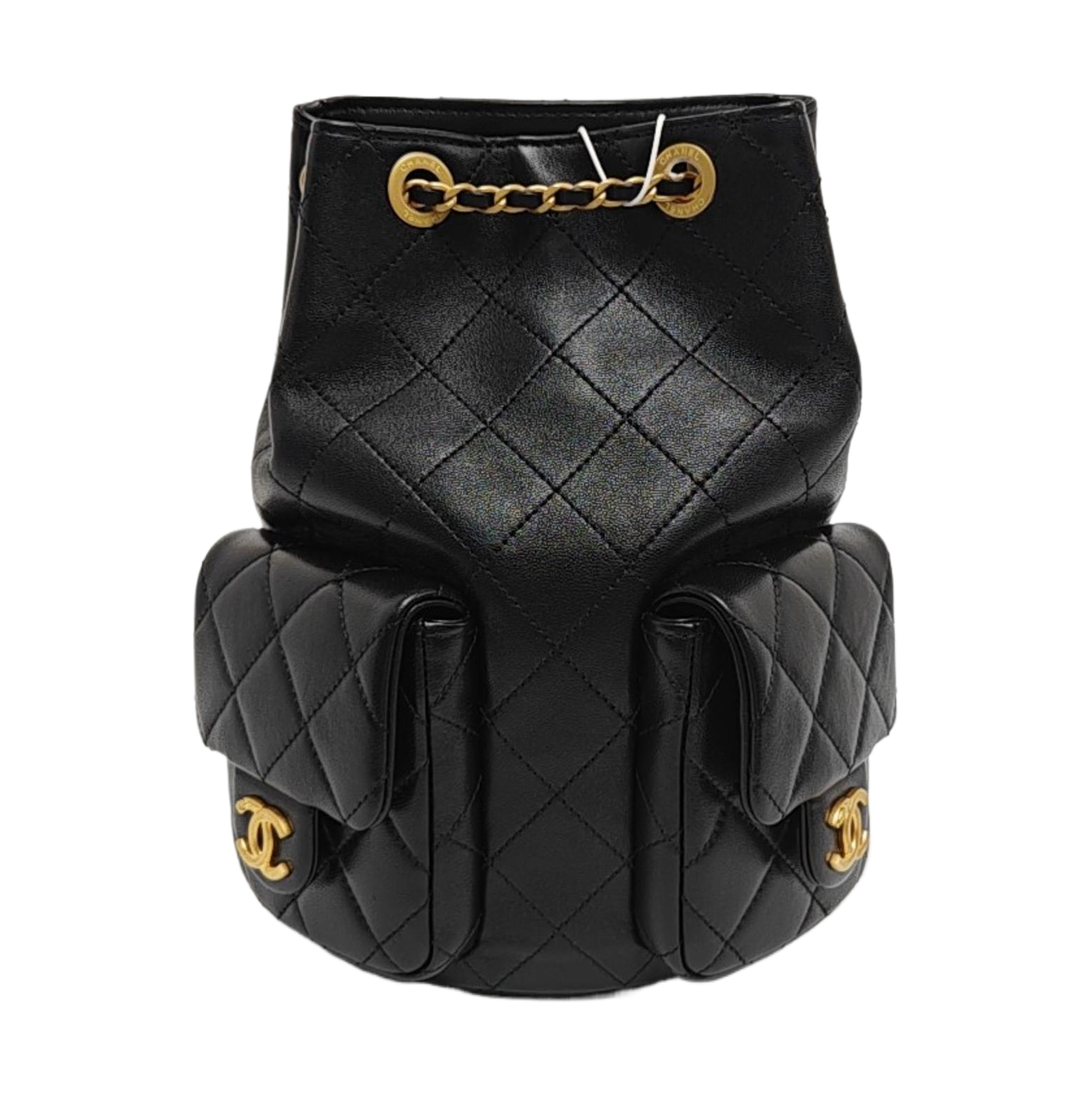 Quilted Lambskin Backpack Black