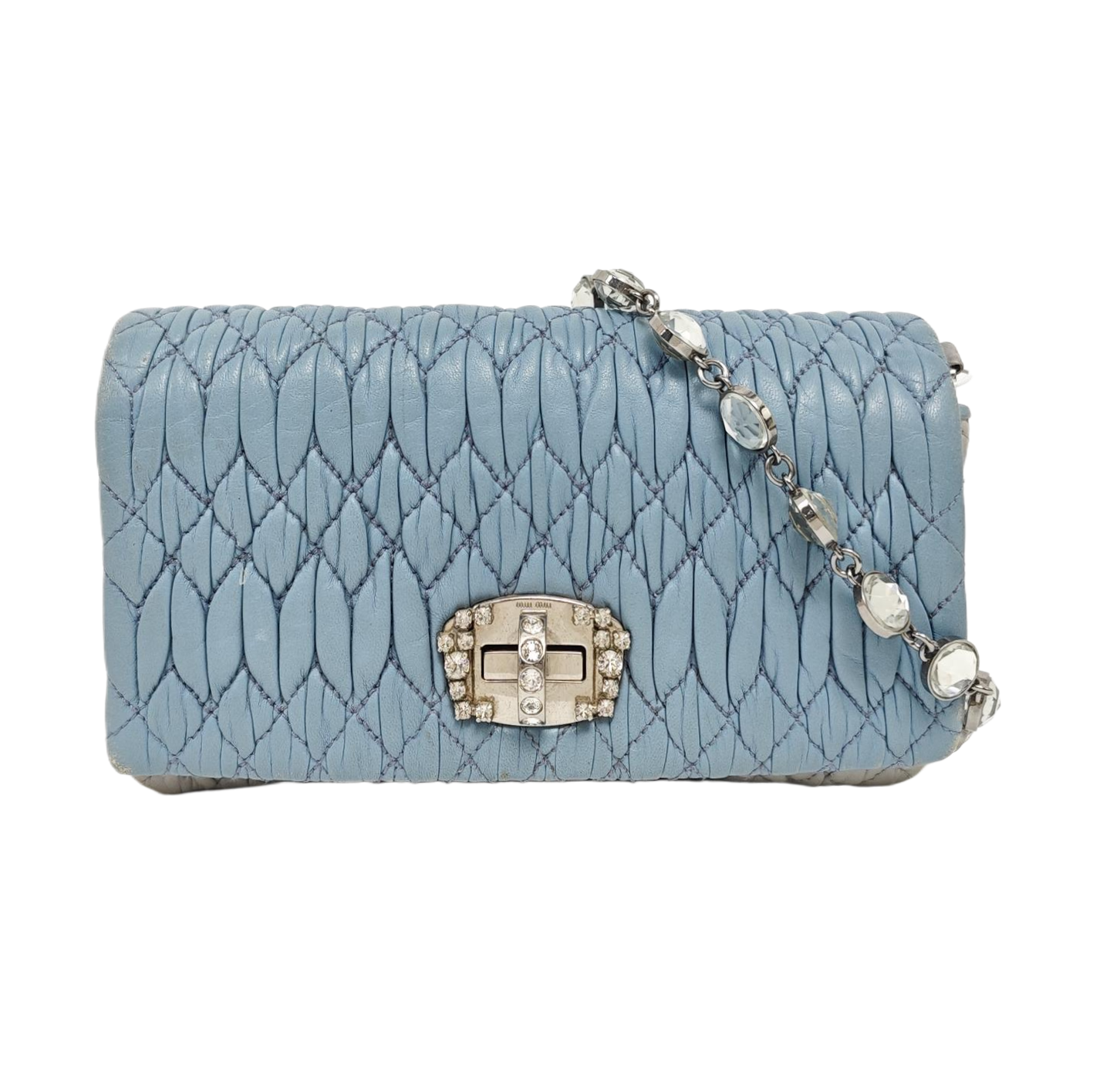 Crystal Quilted Lambskin Blue