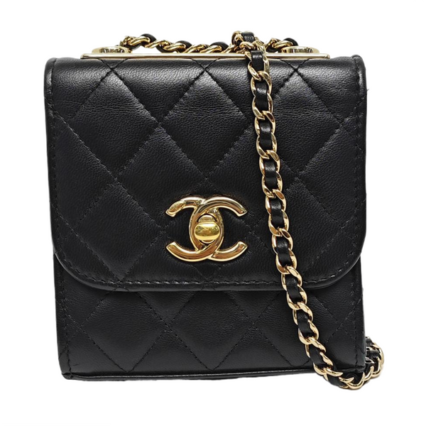 Authenticated pre-owned  TRENDY CC Quilted Lambskin Black - Shoulder Bag at Looply