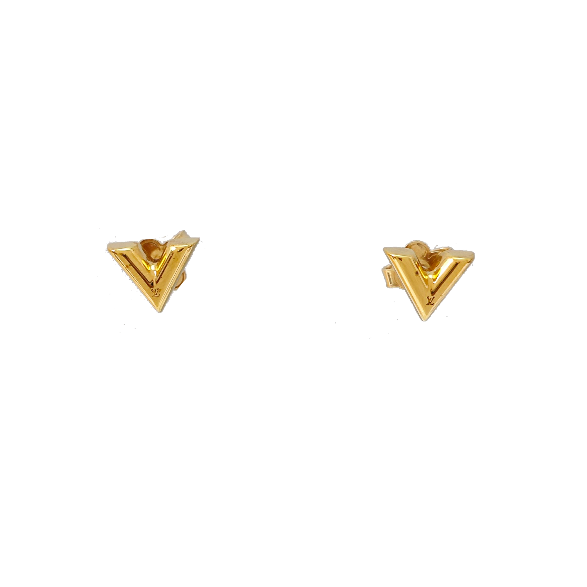 ESSENTIAL V Brass Gold Stud Earrings