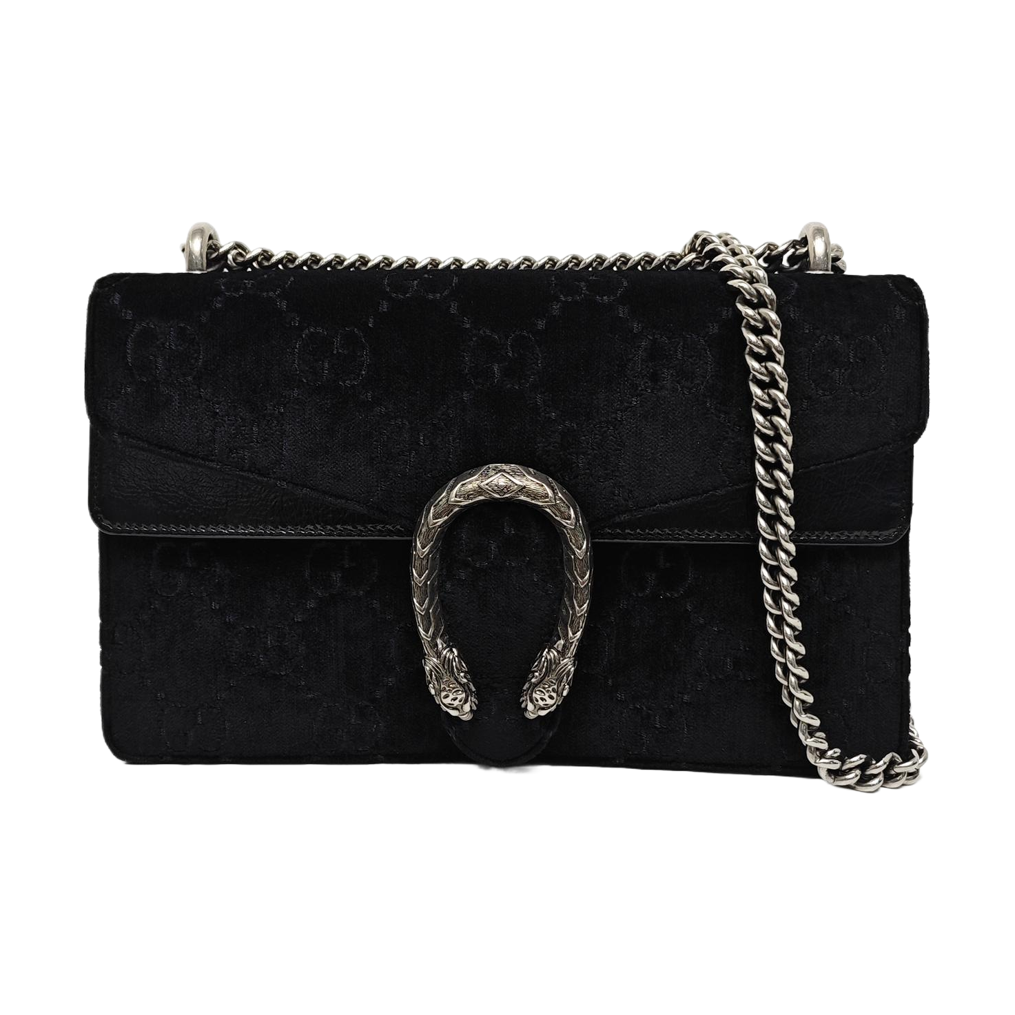 Dionysus Small Monogram Velvet Black