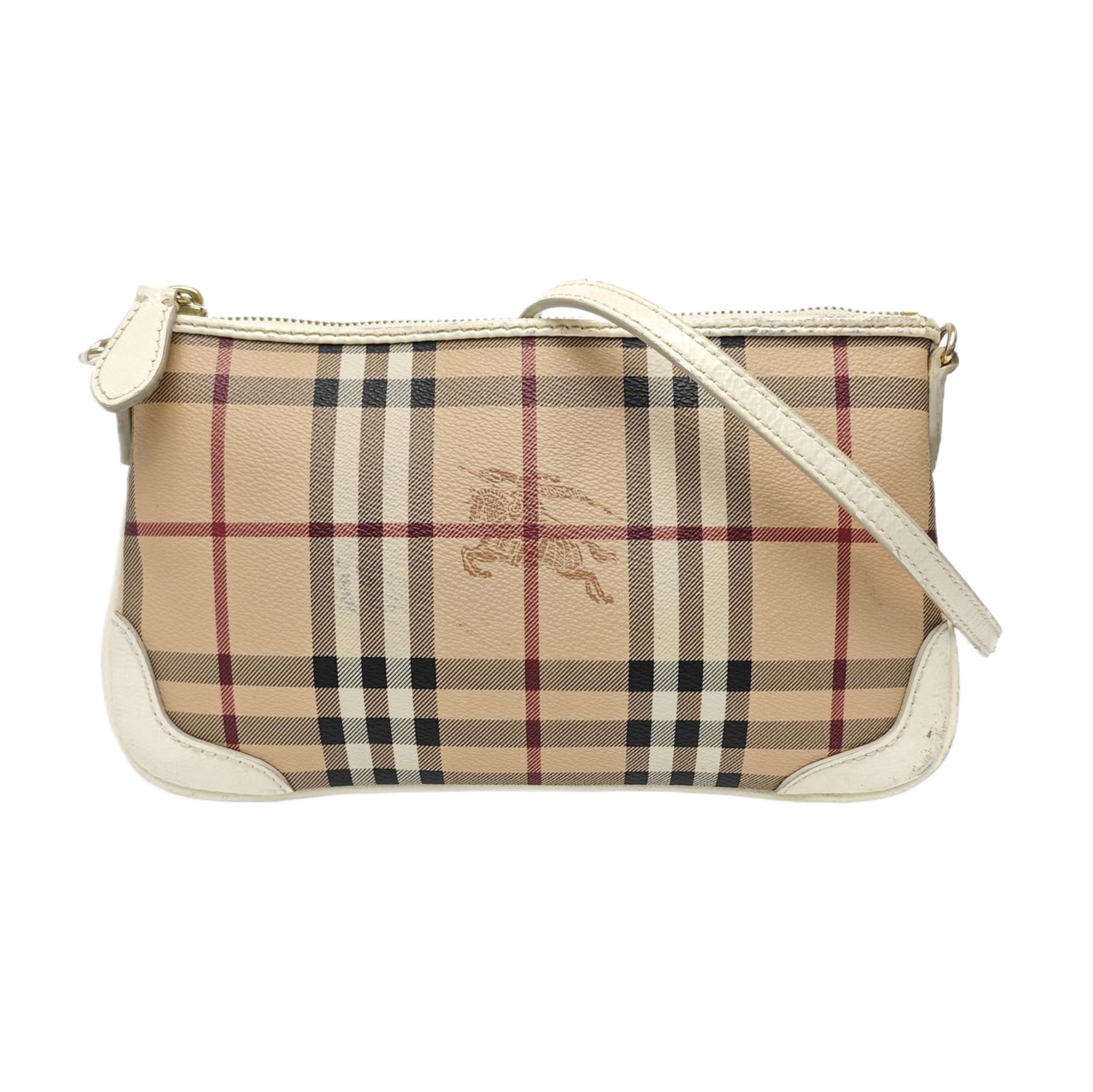 Coated Canvas Crossbody Bag Beige