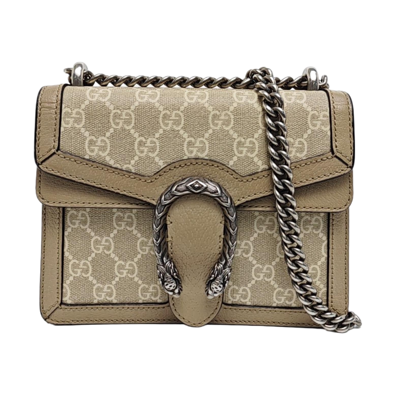 Dionysus Mini Monogram Coated Canvas Beige