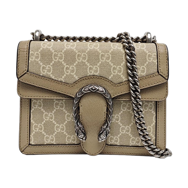 Dionysus Mini Monogram Coated Canvas Beige