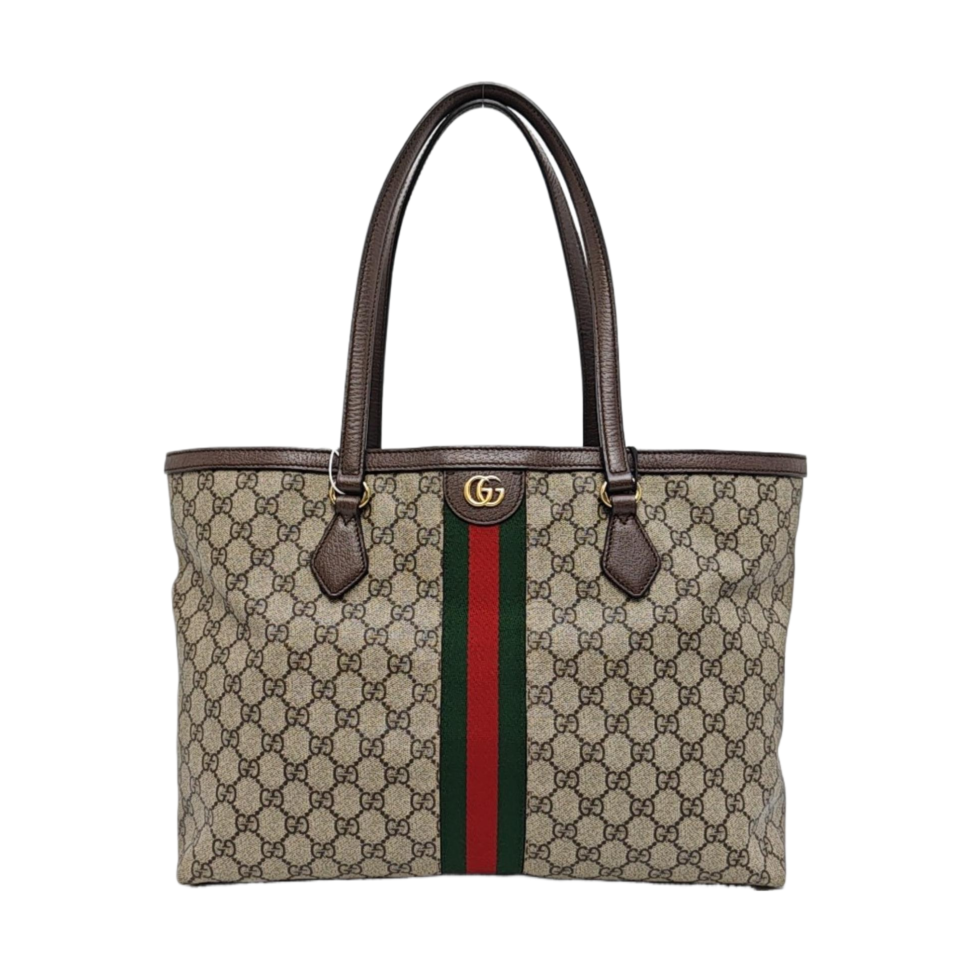 Authenticated pre-owned  Ophidia Medium Monogram Coated Canvas Beige - Tote Bag at Looply