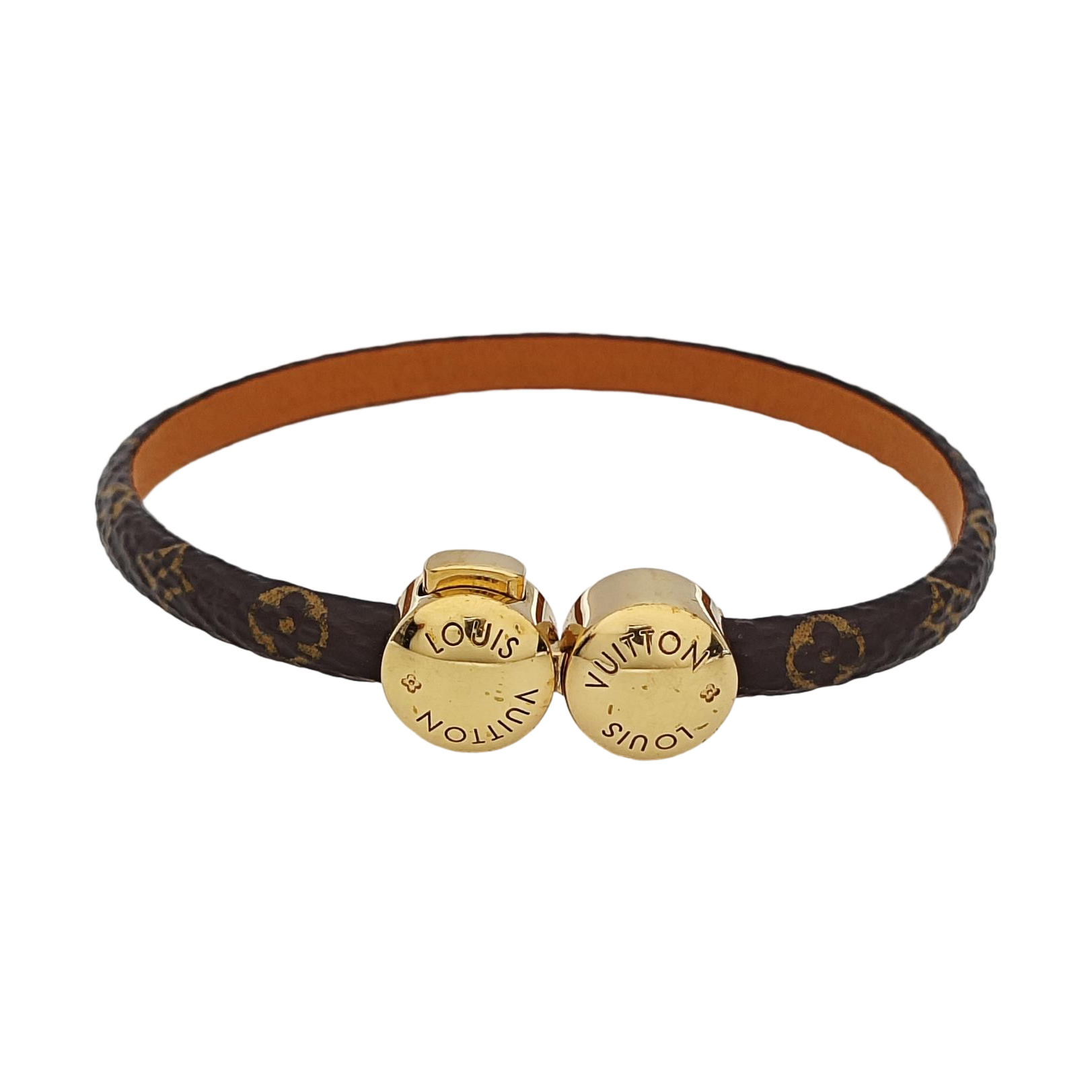 HISTORIC MINI MONOGRAM Leather Brown Bangle