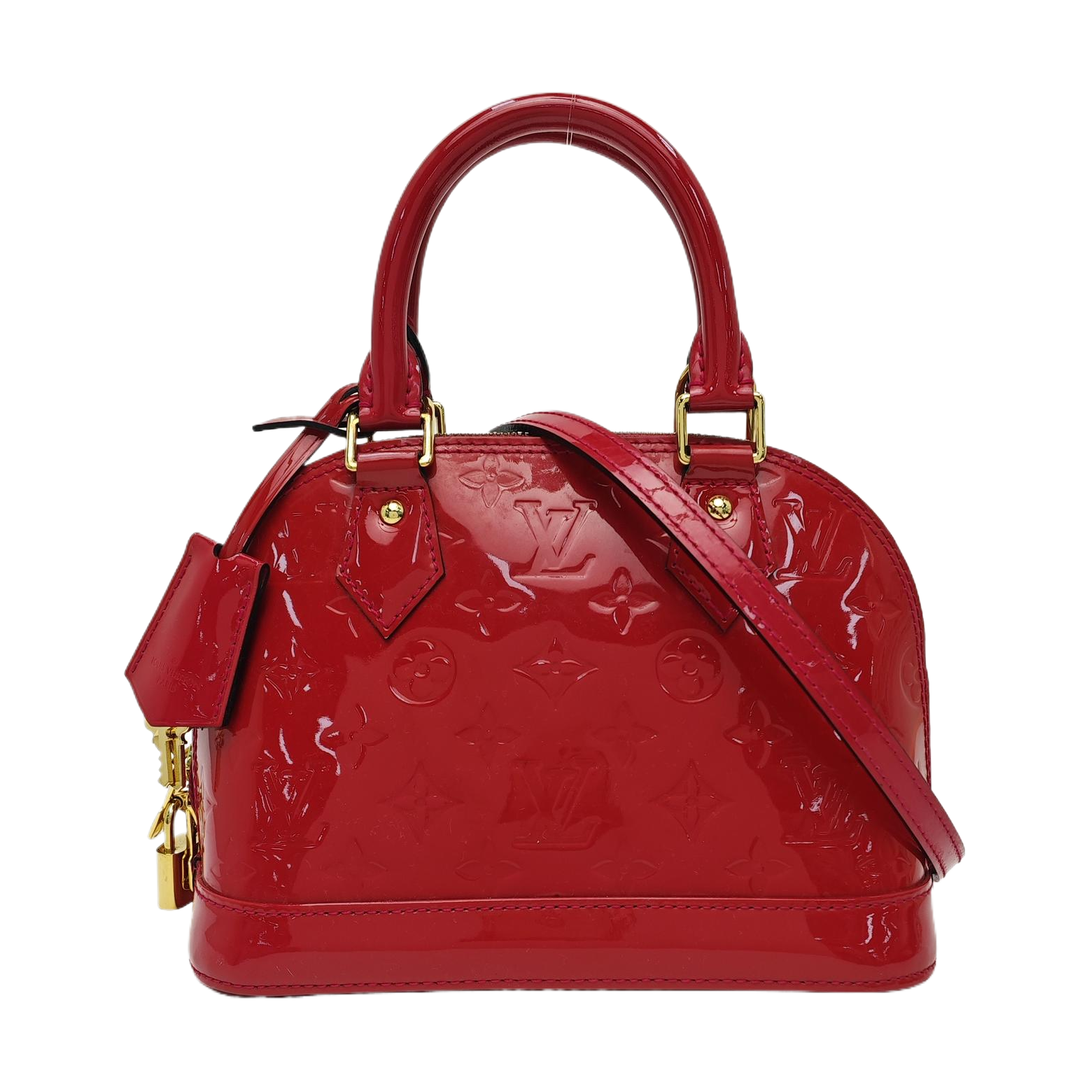 ALMA BB Monogram Patent Leather Red
