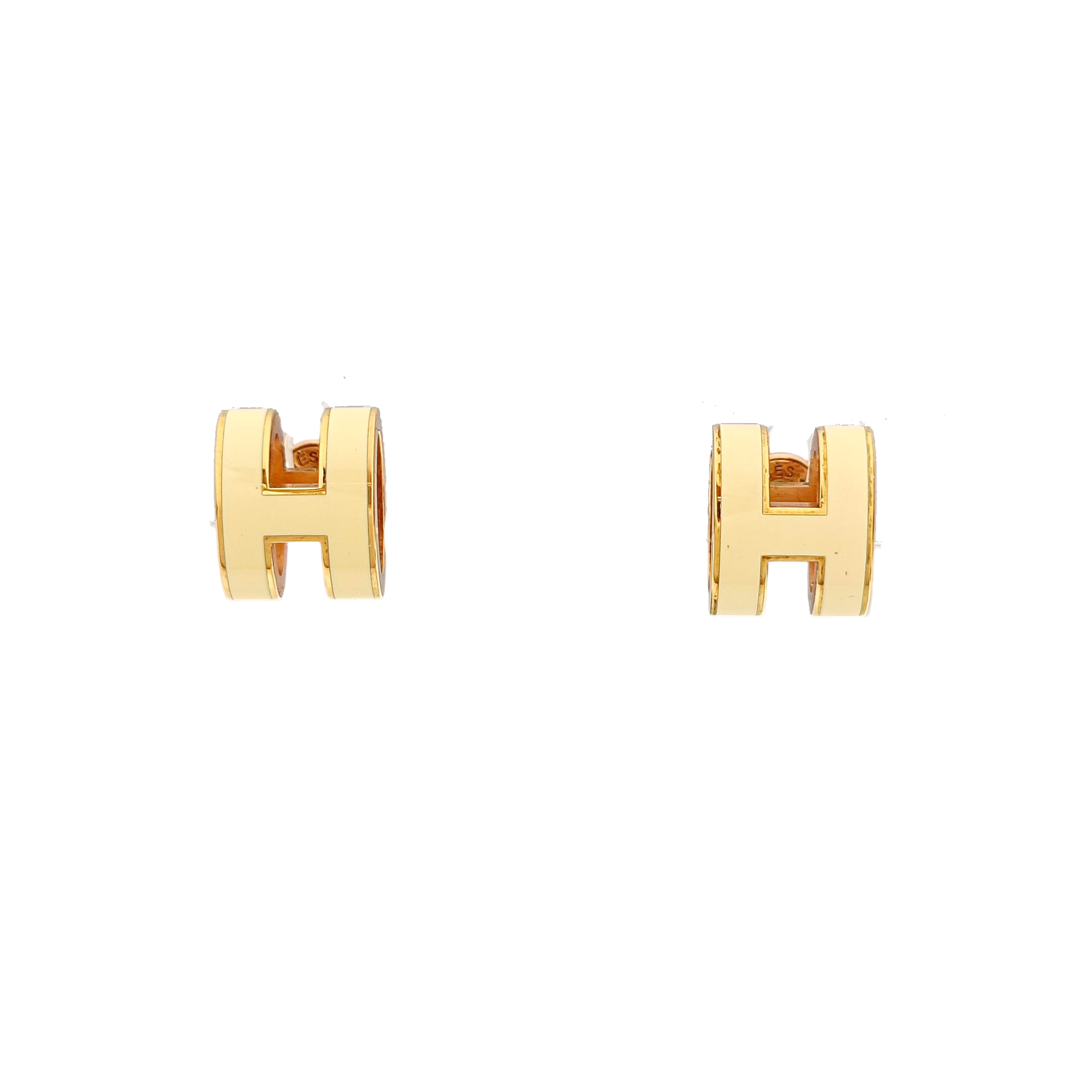 Pop H Metal Rose Gold Stud Earrings