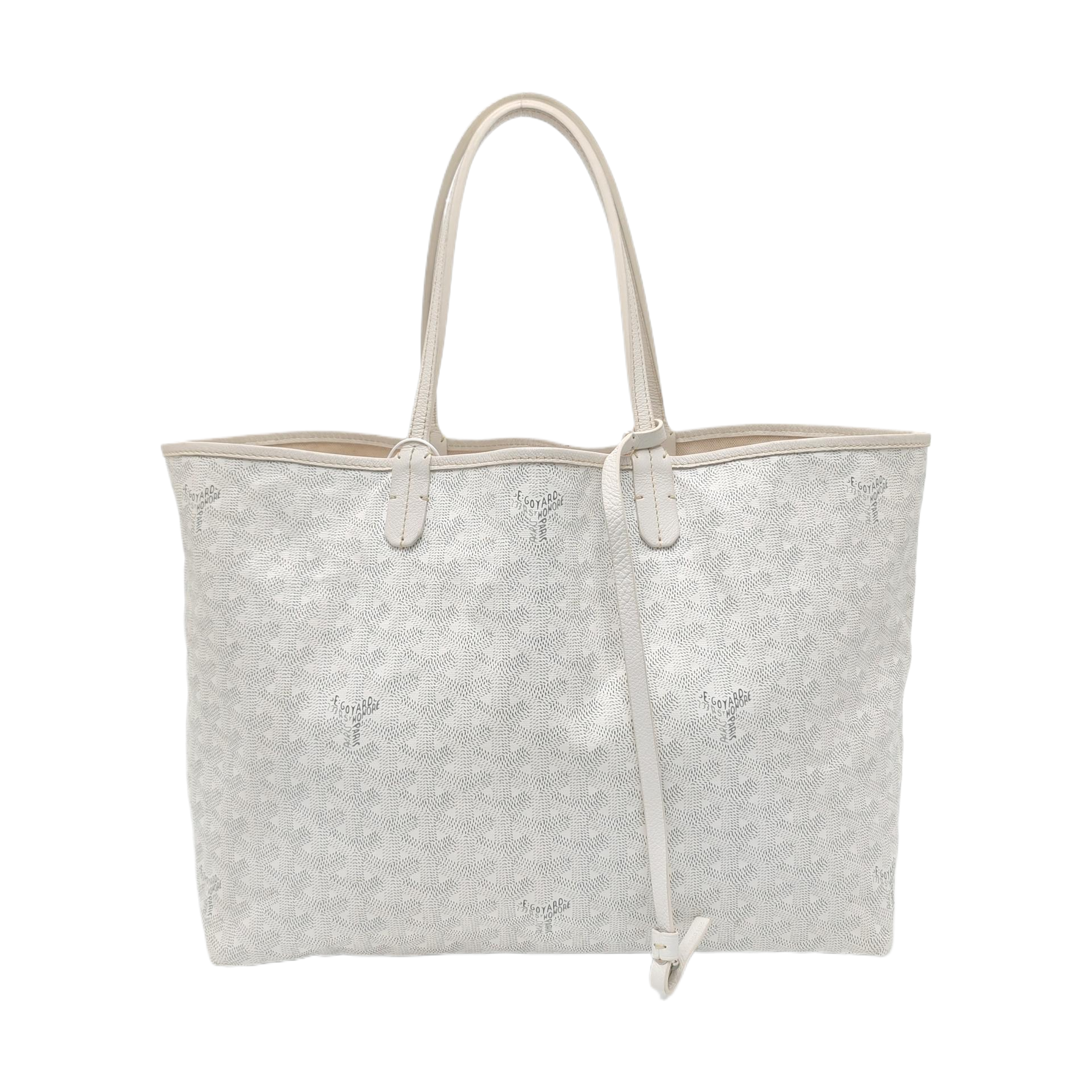 Authenticated pre-owned  Saint Louis PM Coated Canvas White - Tote Bag at Looply