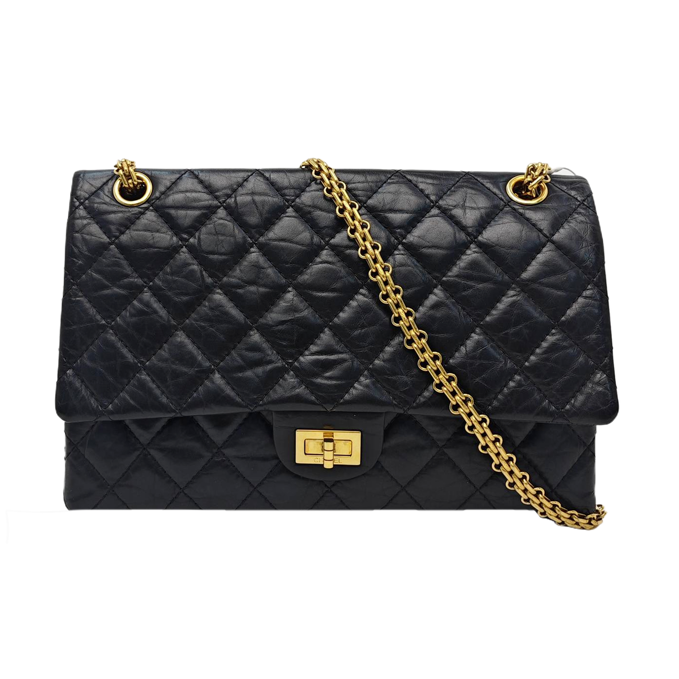 2.55 227 (jumbo) Quilted Calfskin Black