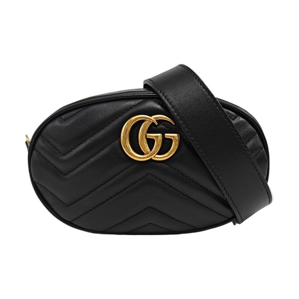 GG Marmont Super Mini Quilted Calfskin Black