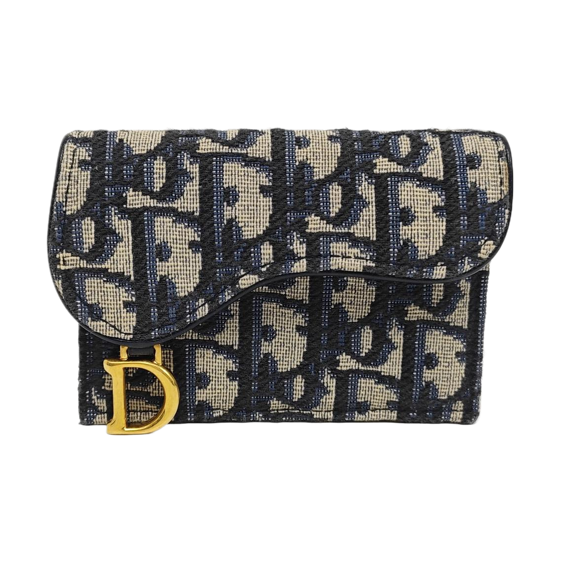 Authenticated pre-owned  Saddle Monogram Canvas Blue Card Holder - Card Holder at Looply