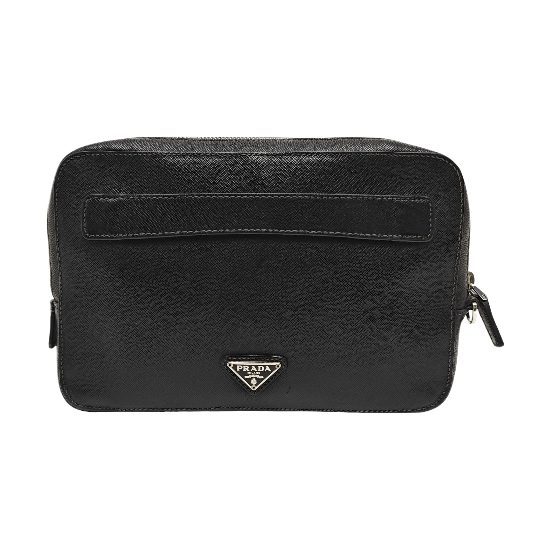 Saffiano Calfskin Clutch Black