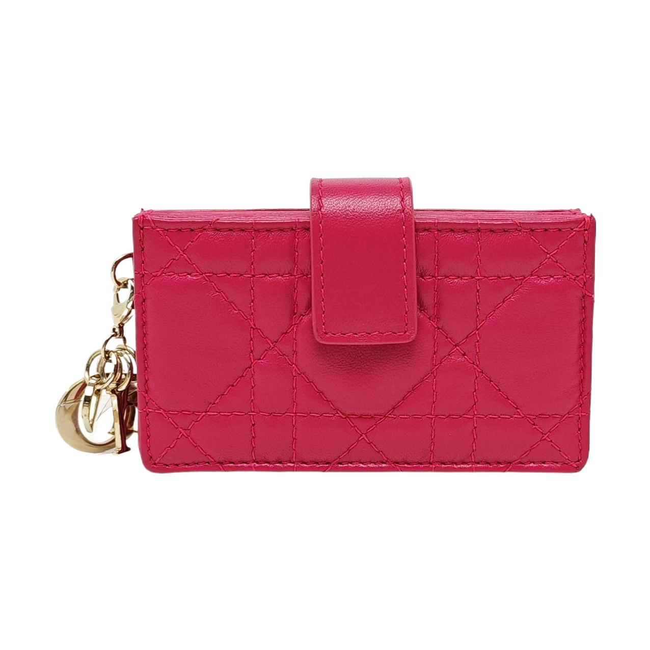 Lady Dior Super Mini Cannage Lambskin Pink Card Holder