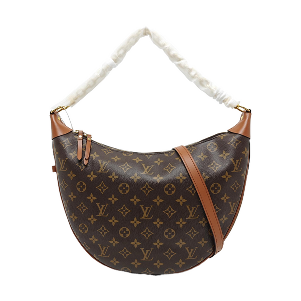 LOOP HOBO Monogram Coated Canvas Brown