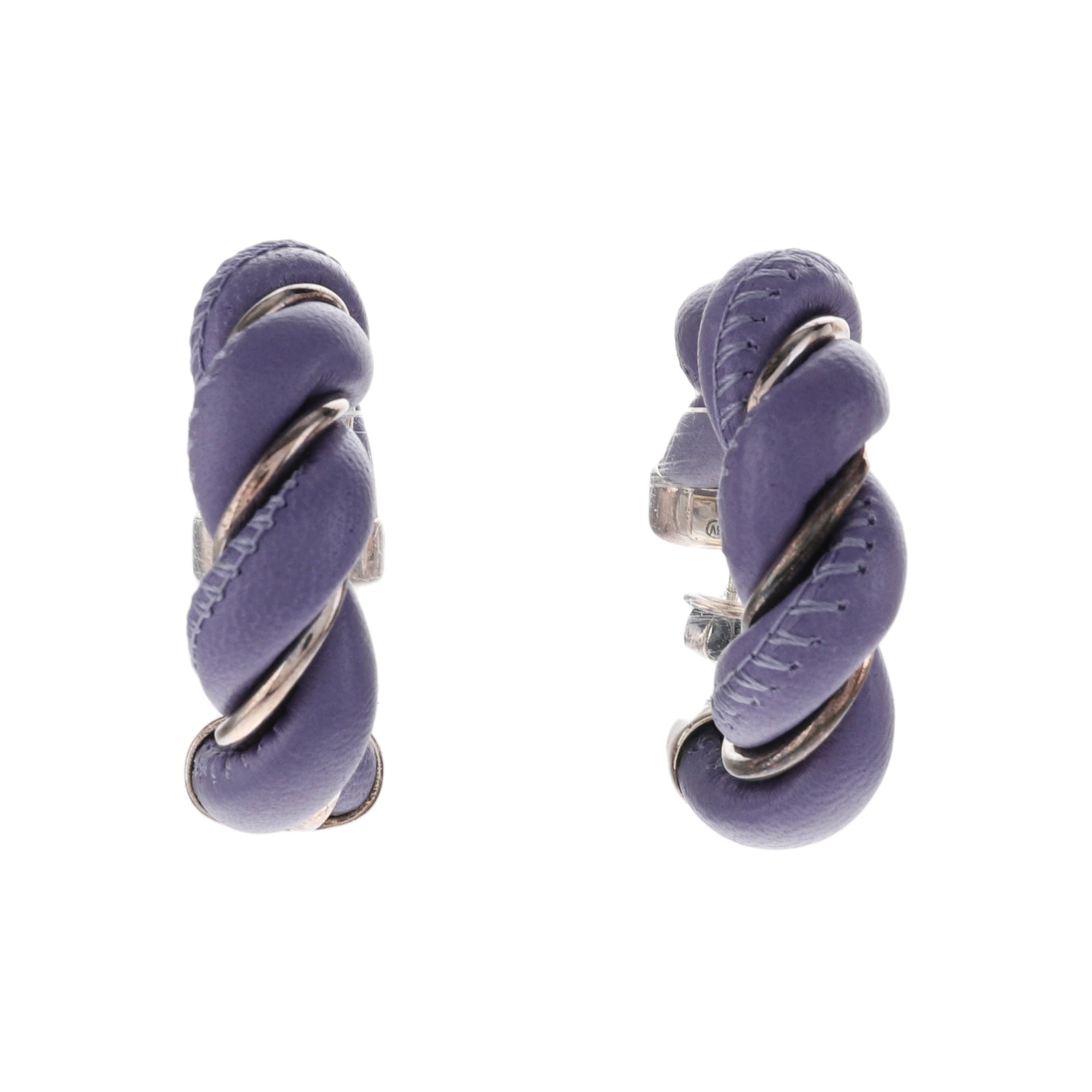 Pendientes Morados de Cuero