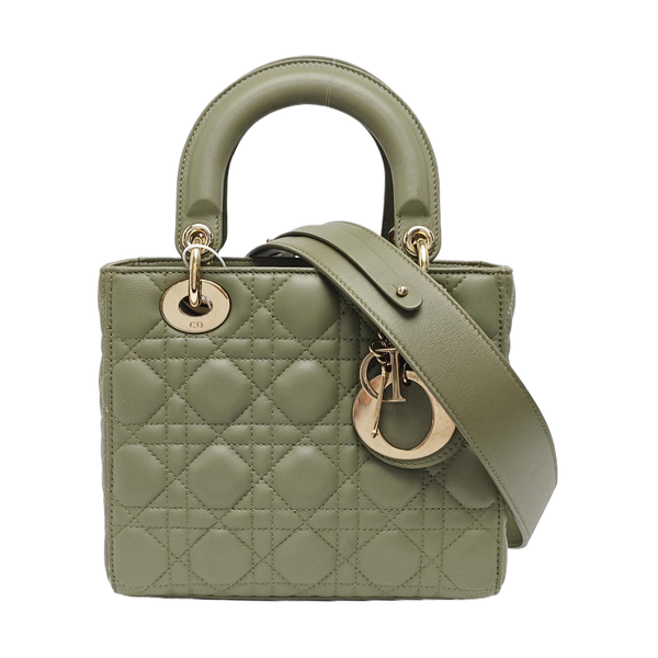 Lady Dior Small Cannage Lambskin Green