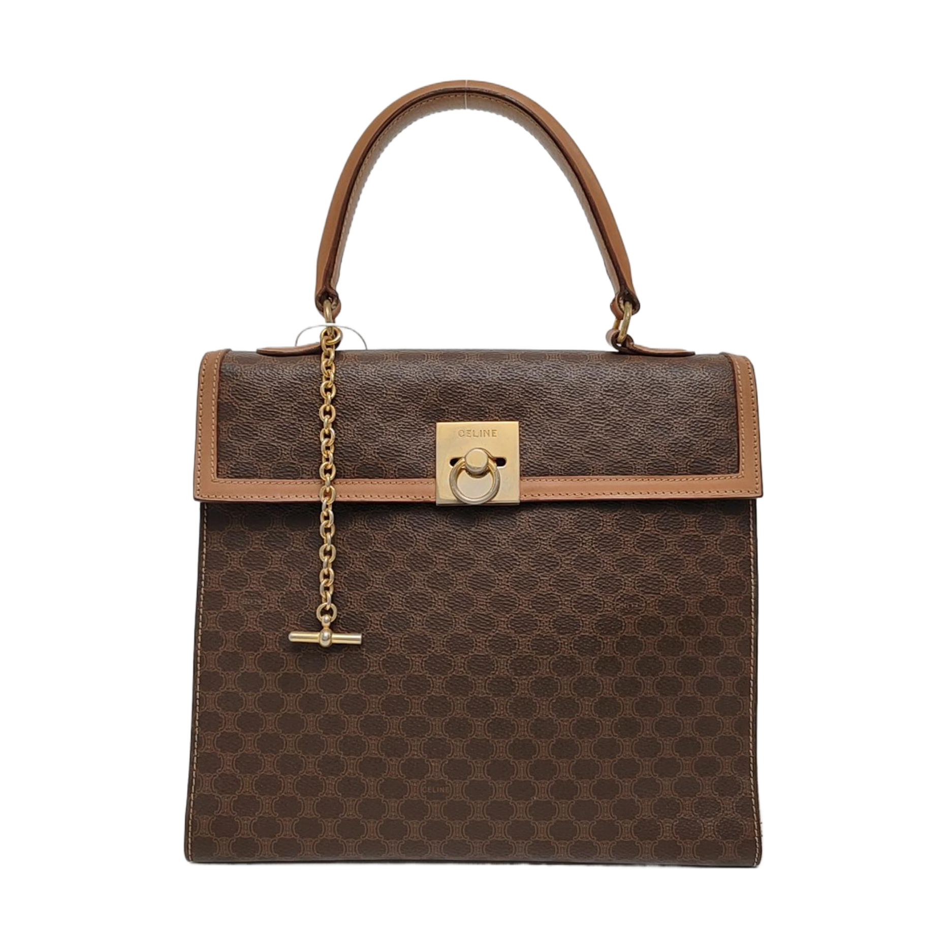 Authenticated pre-owned  MACADAM BLASON TRIOMPHE Coated Canvas Brown - Top Handle Bag at Looply