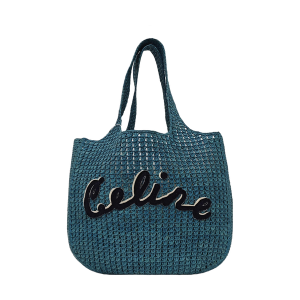 Large Straw Blue