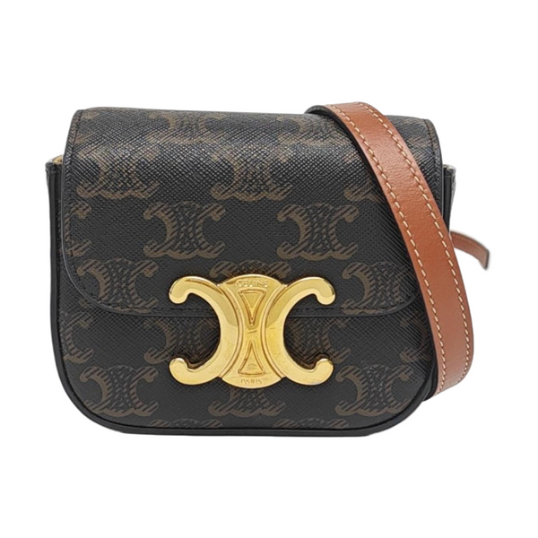 Authenticated pre-owned  TRIOMPHE Mini Coated Canvas Black - Crossbody Bag at Looply