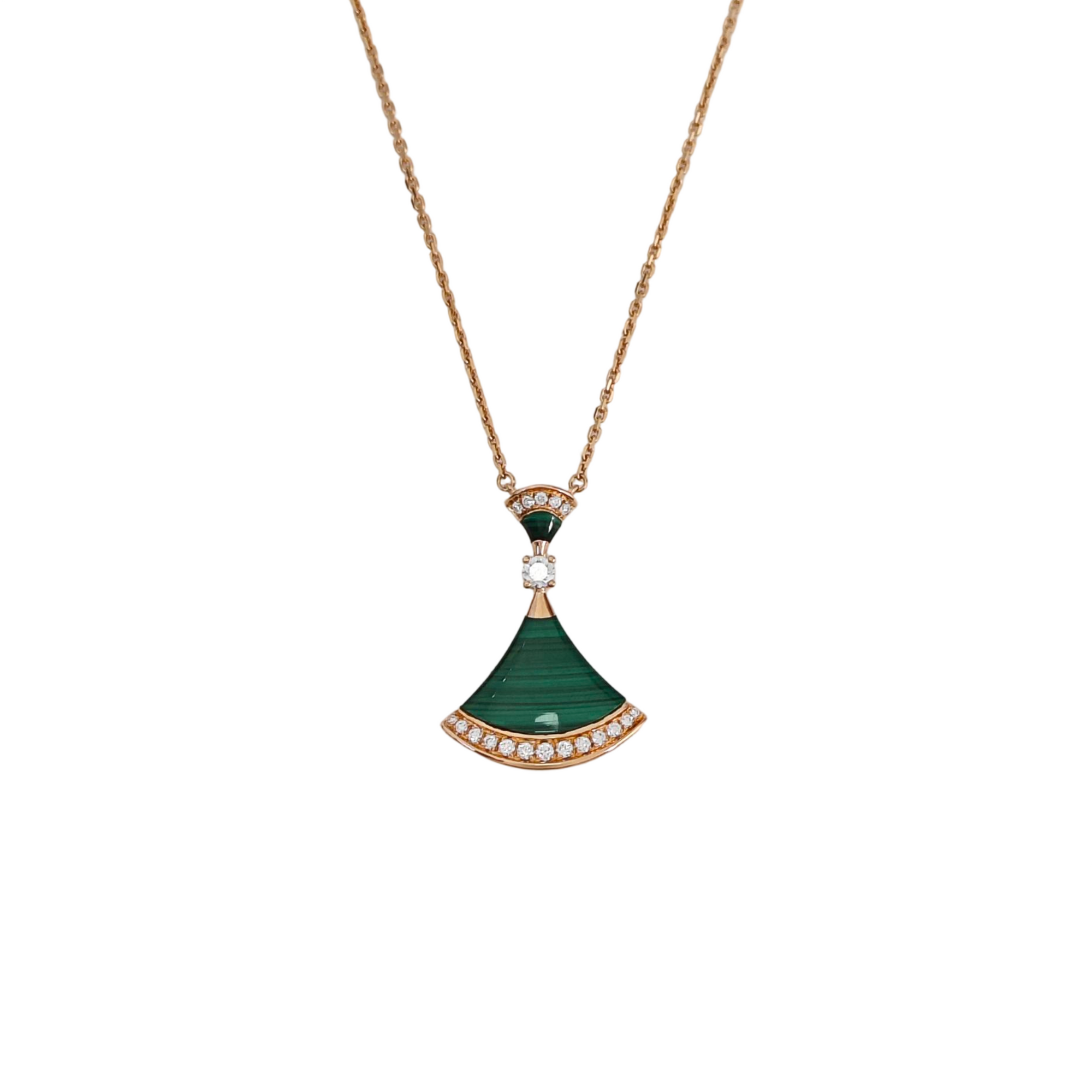 DIVAS' DREAM 18k Rose Gold Green Necklace