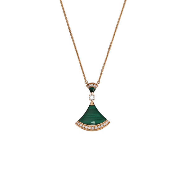 DIVAS' DREAM 18k Rose Gold Green Necklace
