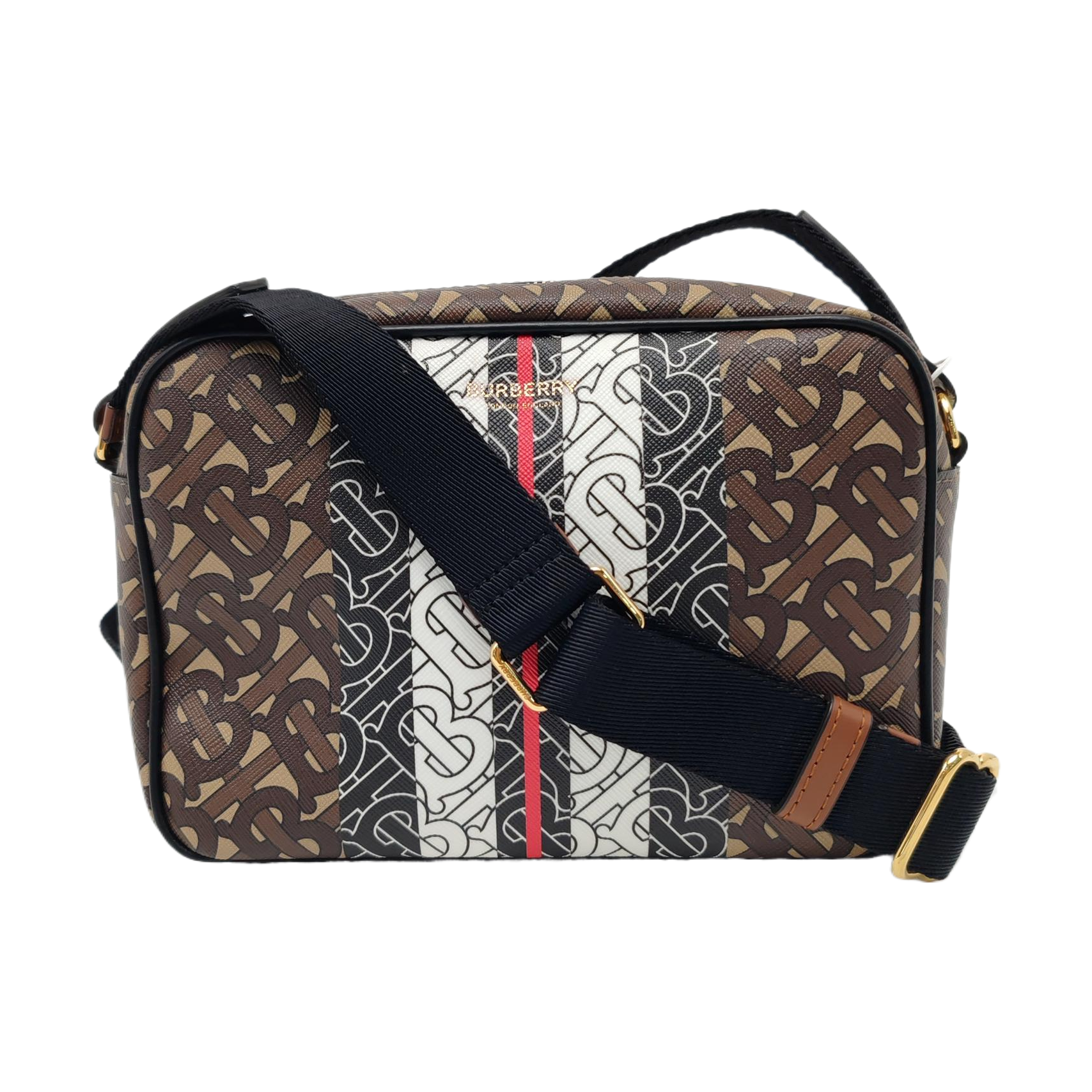Coated Canvas Crossbody Bag Brown