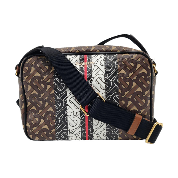 Coated Canvas Crossbody Bag Brown