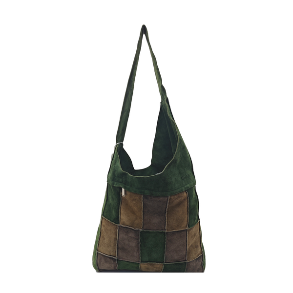 Suede Top Handle Bag Green