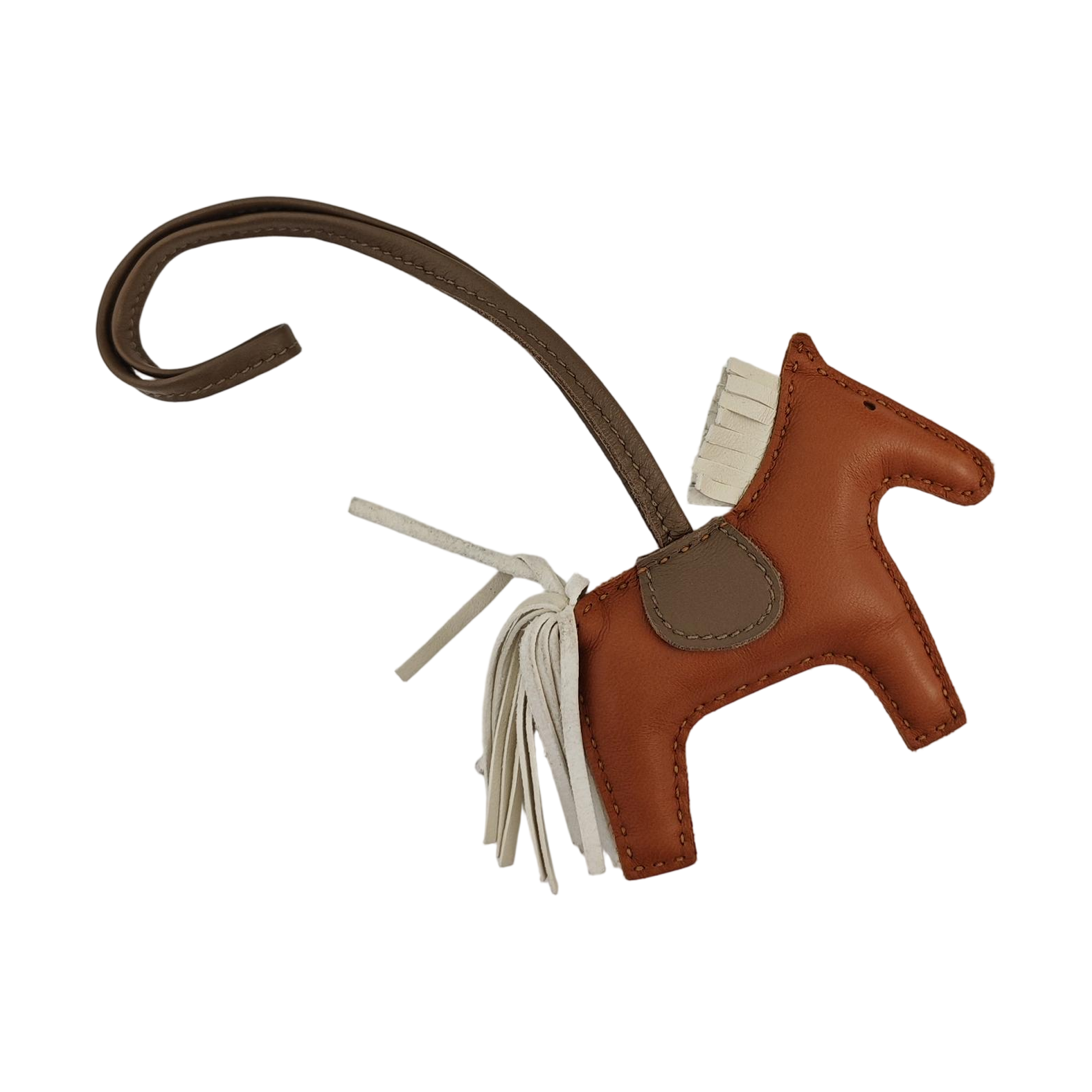 Leather Bag Charm Brown