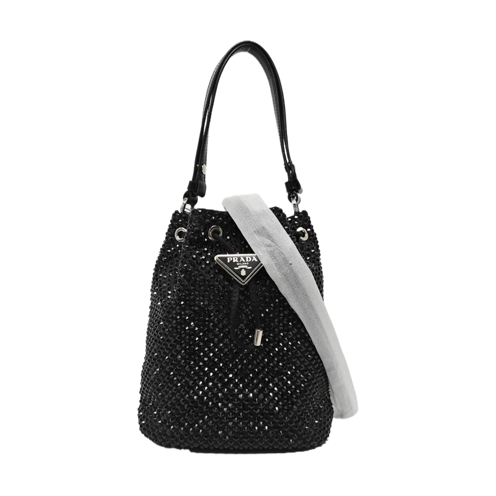 Lab-Grown Diamond Bucket Bag Black
