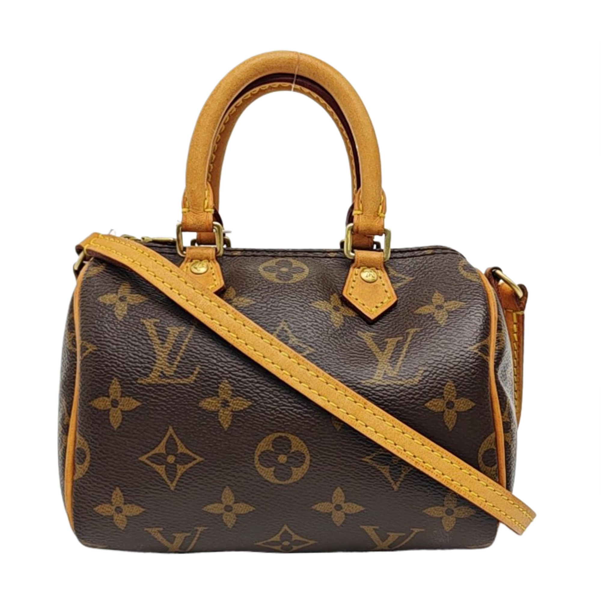 SPEEDY Nano Monogram Coated Canvas Brown