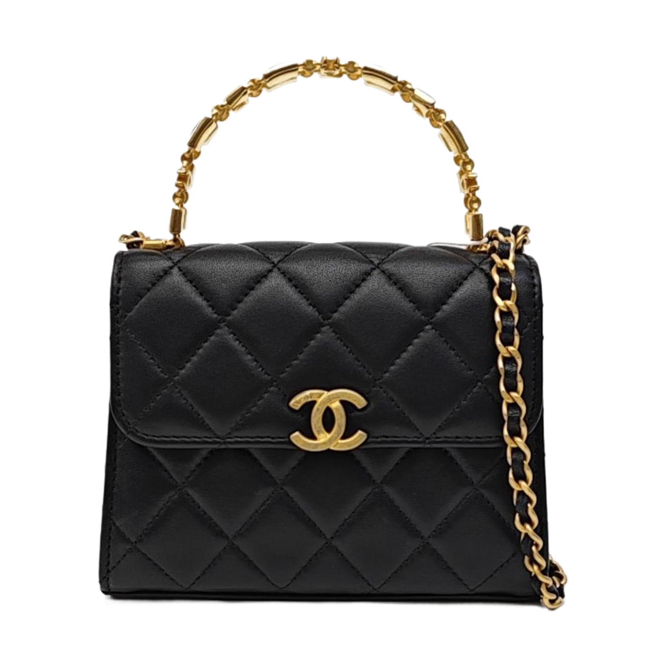 KELLY Medium Quilted Lambskin Black