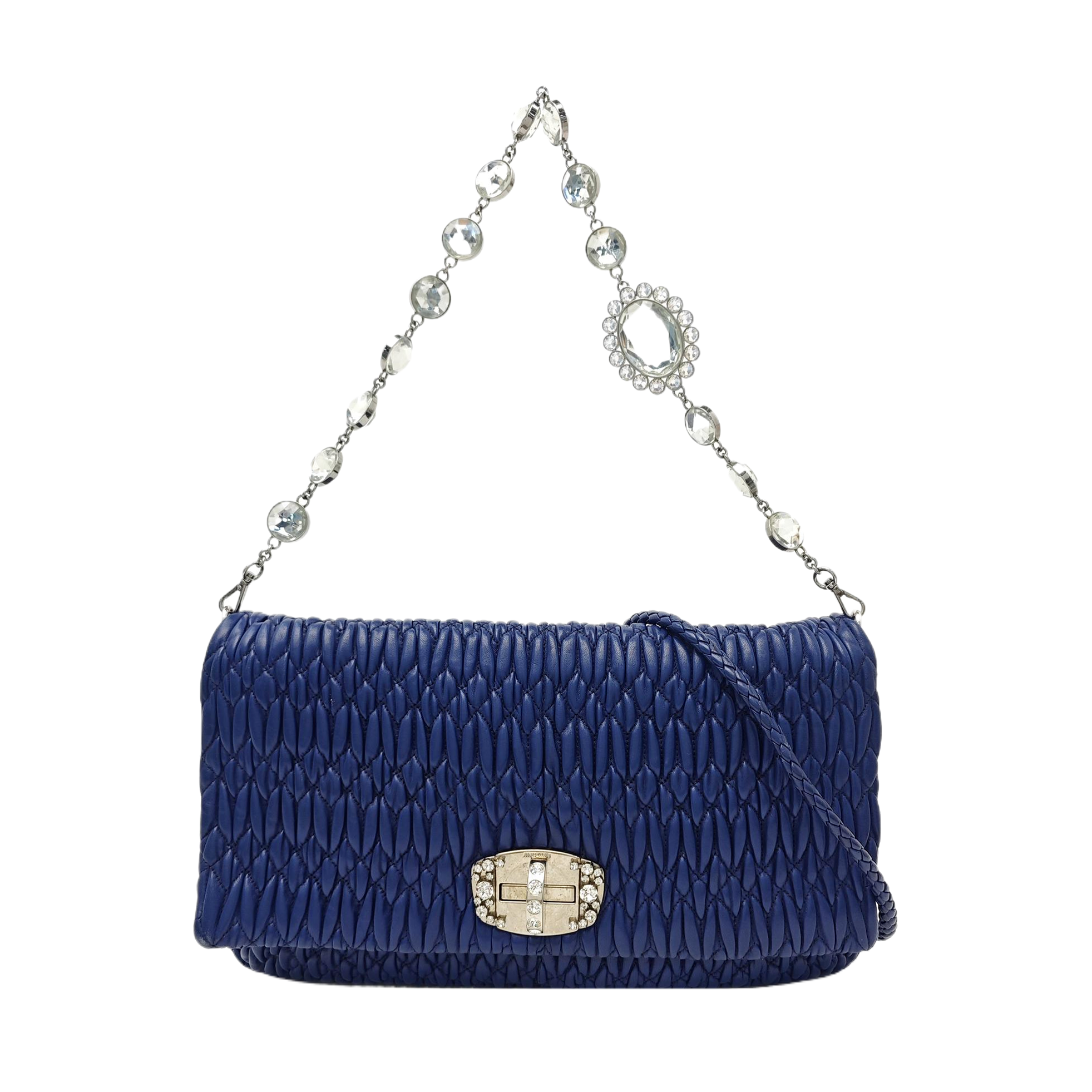 Crystal Quilted Lambskin Blue