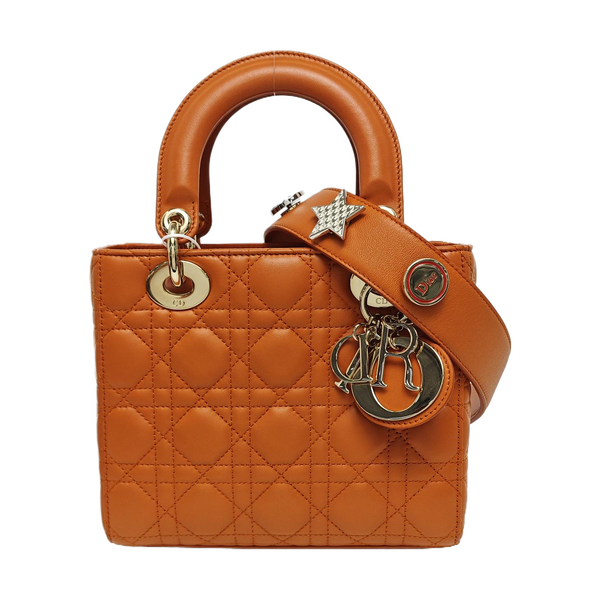 Lady Dior Small Quilted Lambskin Orange