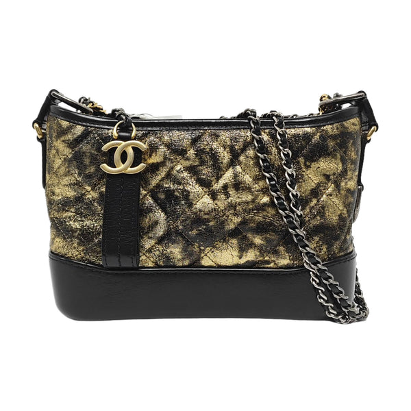 GABRIELLE Small Quilted Lambskin Gold