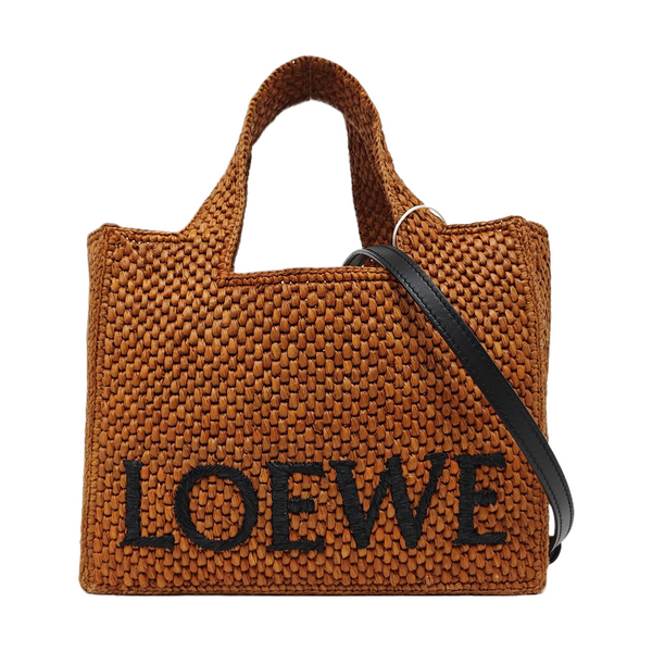 Font Tote Small Straw Brown