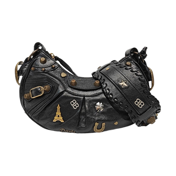 Calfskin Shoulder Bag Black
