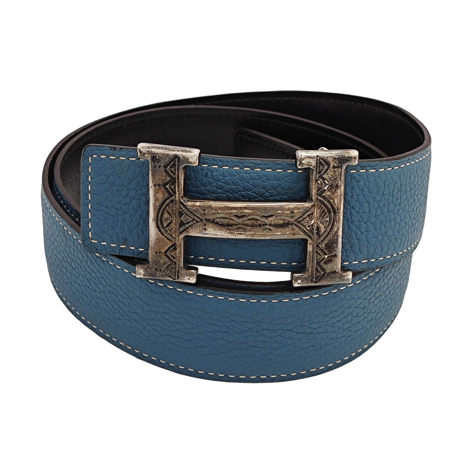 Leather Belt Blue