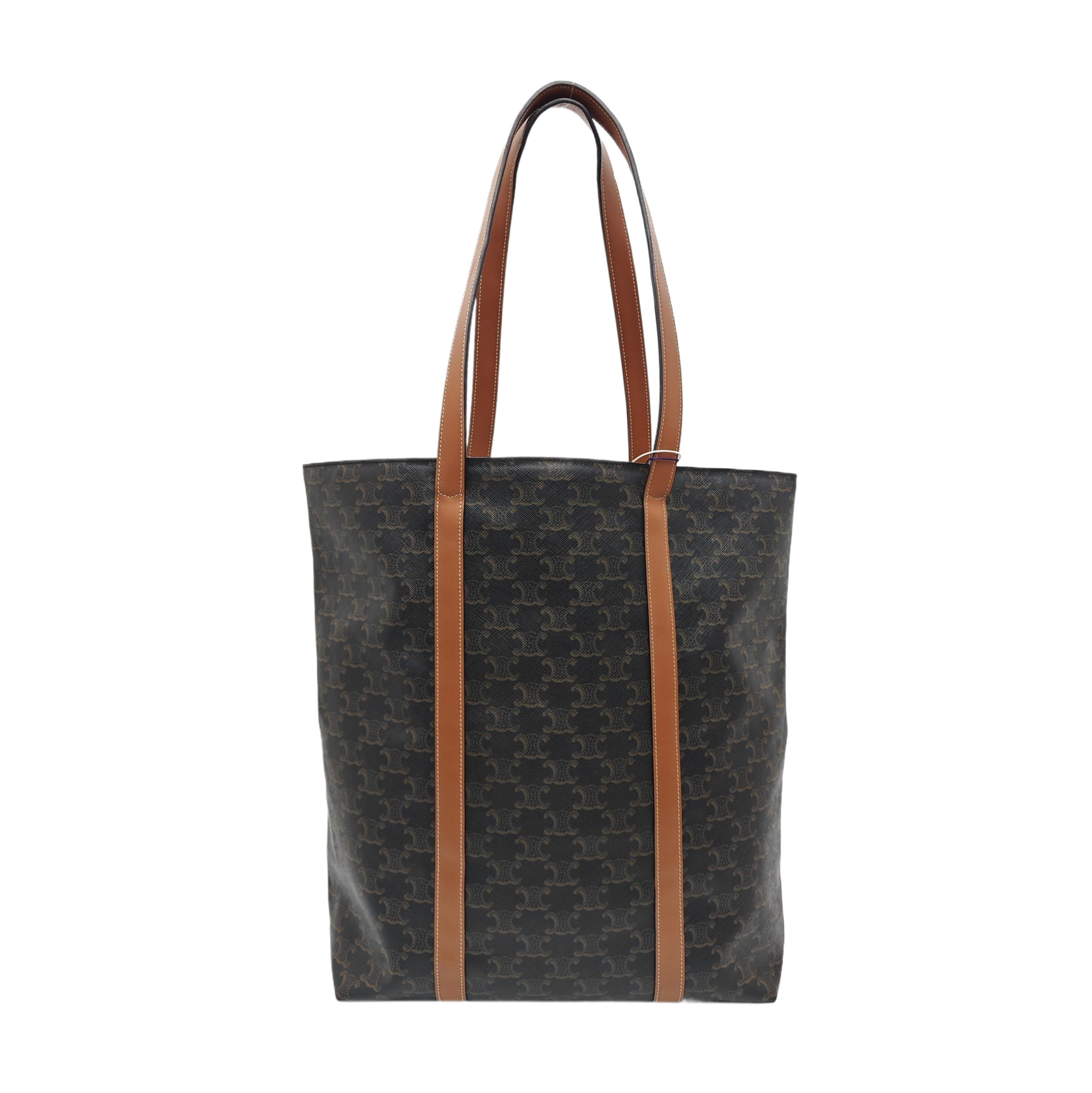 Coated Canvas Tote Bag Brown