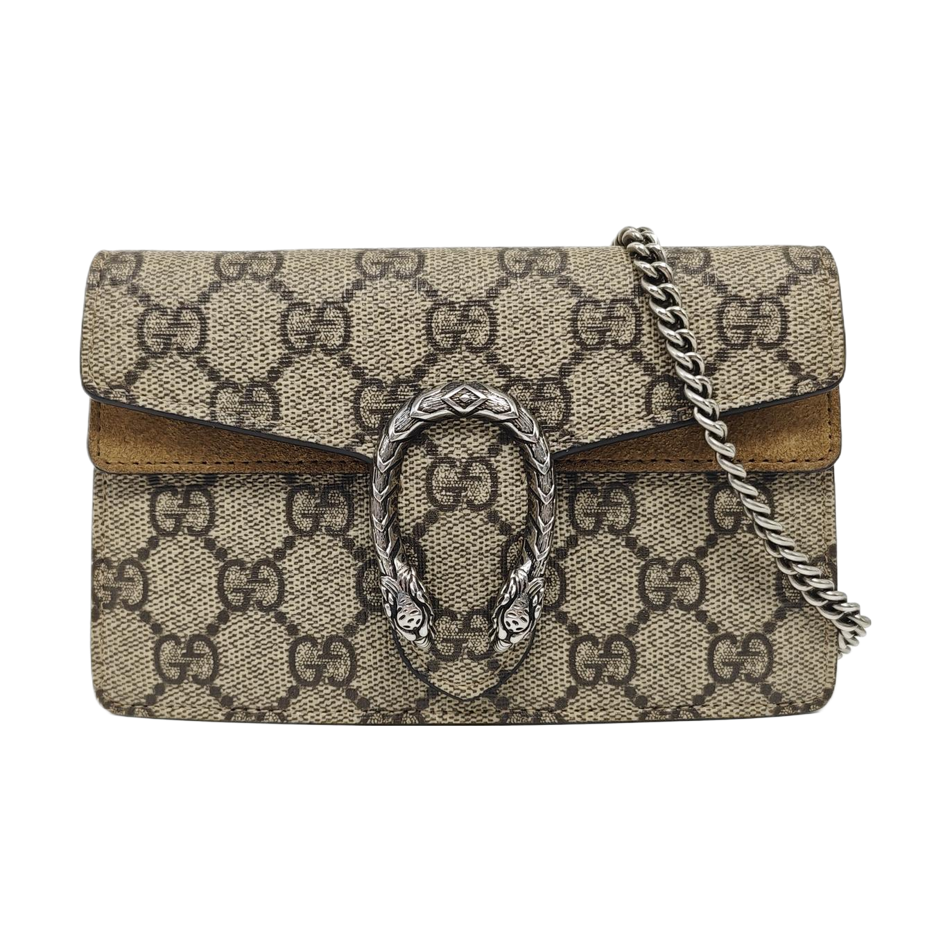 Dionysus Super Mini Monogram Coated Canvas Beige