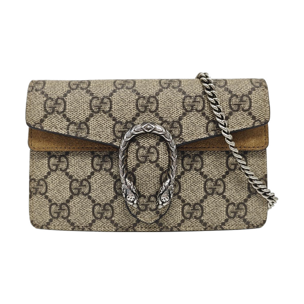 Dionysus Super Mini Monogram Coated Canvas Beige