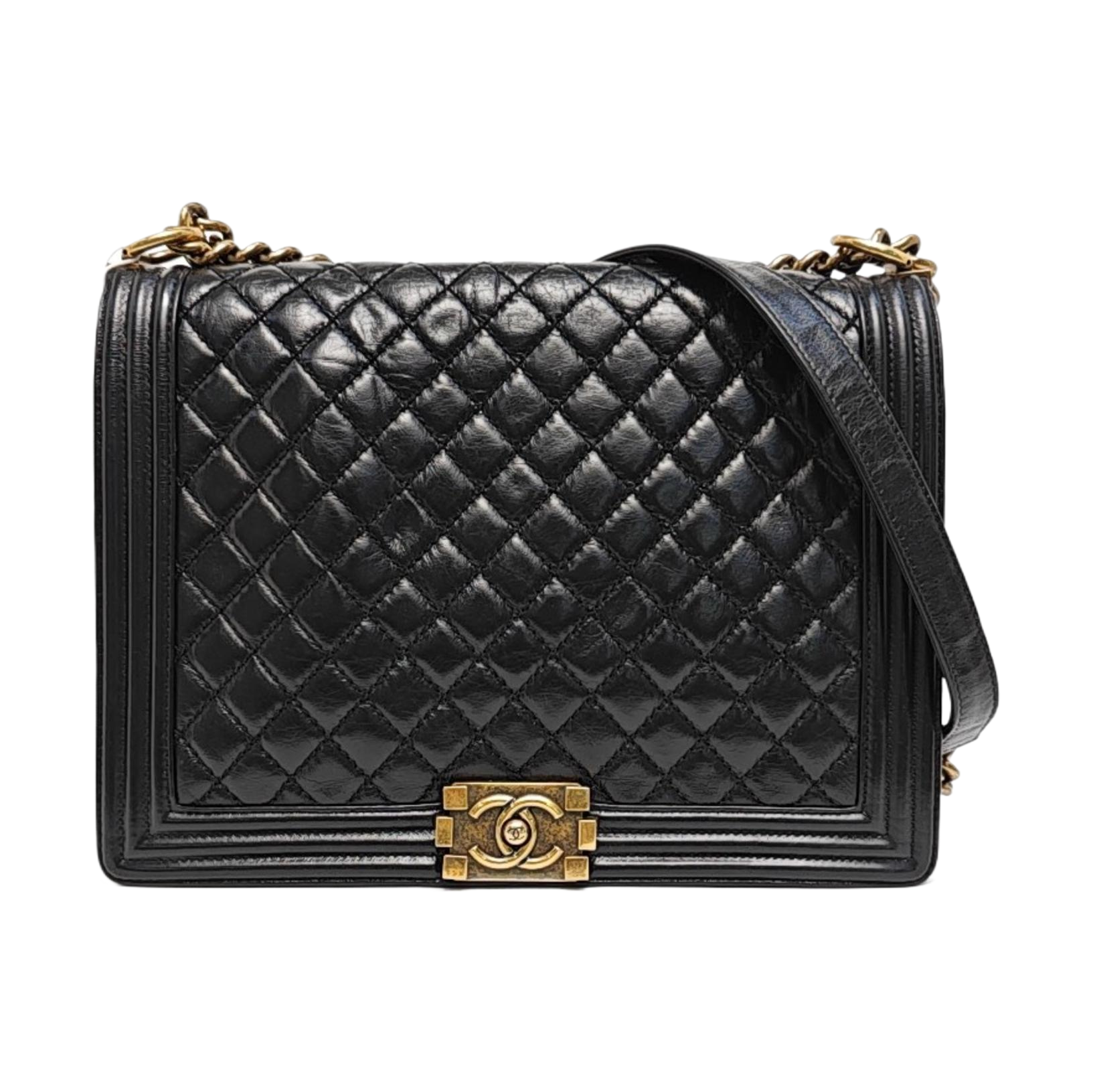 BOY CHANEL Maxi Quilted Calfskin Black